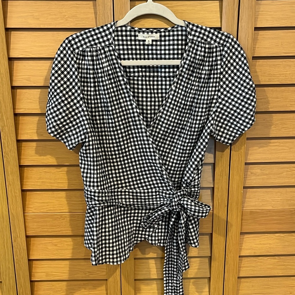 Gingham Side Wrap Top (M)